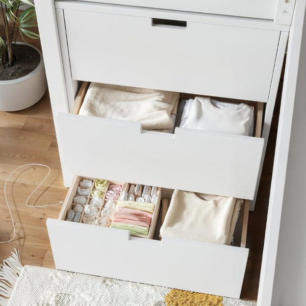 English Elm Twin House Frame Loft Bed Pine Wood with Stair Drawers Pull Out Desk Play Window White W1580S00678