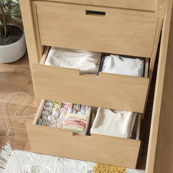 English Elm Twin House Frame Loft Bed Pine Wood with Stair Drawers Pull Out Desk Play Window Natural W1580S00679