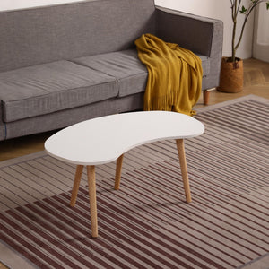 English Elm Nut Shaped Organic Silhouette Coffee Table with Solid Wood Legs for Modern Living W1581P144411