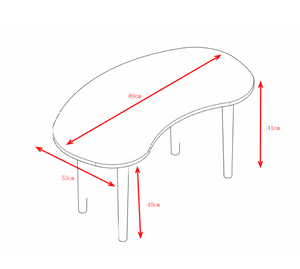 English Elm Nut Shaped Organic Silhouette Coffee Table with Solid Wood Legs for Modern Living W1581P144411