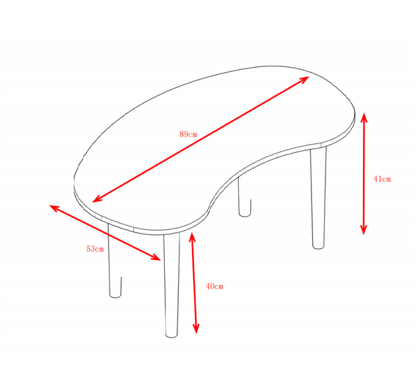 English Elm Nut Shaped Organic Silhouette Coffee Table with Solid Wood Legs for Modern Living W1581P144411