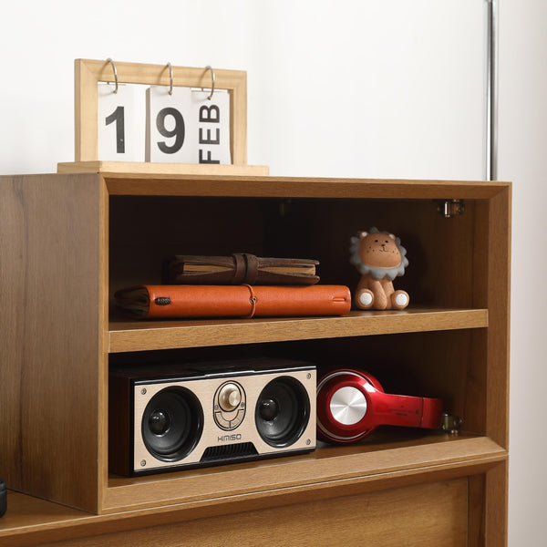 English Elm Antique Oak Entryway Bench Cabinet with Padded Seat and Sculpted 3d Edge Storage W1581P144418