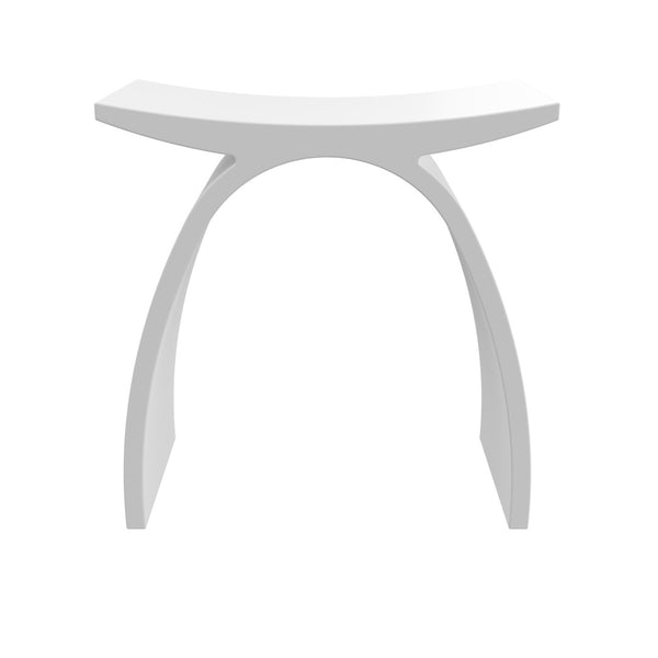 English Elm 14 Inch Stone Resin Arched Shower Stool Seamless Spa Design Matte White Waterproof W1613P512142