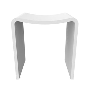 English Elm 15.7 Inch Solid Stone Resin Shower Stool Seamless Spa Bath Seat Matte Finish W1613P512235
