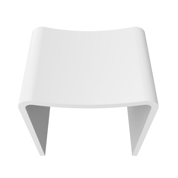 English Elm 15.7 Inch Solid Stone Resin Shower Stool Seamless Spa Bath Seat Matte Finish W1613P512235