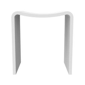 English Elm 15.7 Inch Solid Stone Resin Shower Stool Seamless Spa Bath Seat Matte Finish W1613P512235