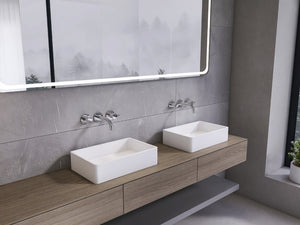 English Elm 19.68 Inch Artisan Concrete Above Counter Vessel Sink Matte Rectangular Bathroom Basin Matte White W1613P563093