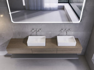 English Elm 19.68 Inch Artisan Concrete Above Counter Vessel Sink Matte Rectangular Bathroom Basin Matte White W1613P563093