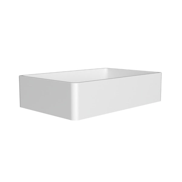 English Elm 19.68 Inch Artisan Concrete Above Counter Vessel Sink Matte Rectangular Bathroom Basin Matte White W1613P563093