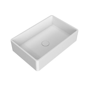 English Elm 19.68 Inch Artisan Concrete Above Counter Vessel Sink Matte Rectangular Bathroom Basin Matte White W1613P563093