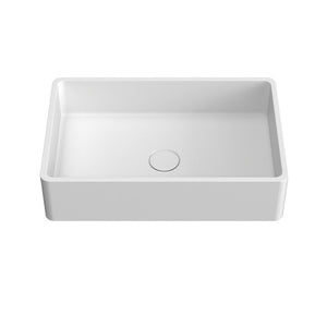 English Elm 19.68 Inch Artisan Concrete Above Counter Vessel Sink Matte Rectangular Bathroom Basin Matte White W1613P563093