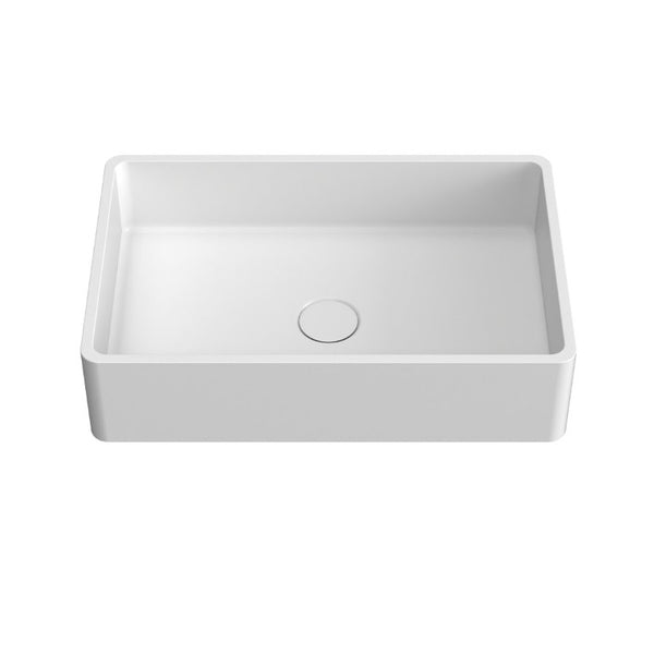 English Elm 19.68 Inch Artisan Concrete Above Counter Vessel Sink Matte Rectangular Bathroom Basin Matte White W1613P563093
