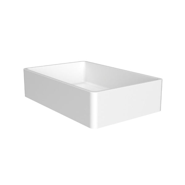English Elm 19.68 Inch Artisan Concrete Above Counter Vessel Sink Matte Rectangular Bathroom Basin Matte White W1613P563093