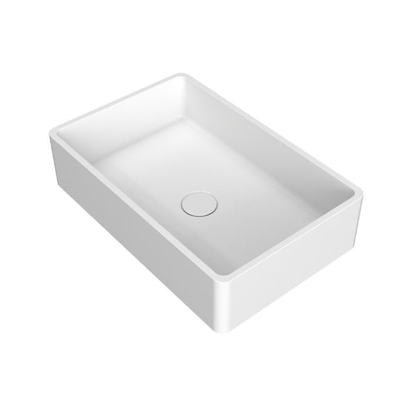 English Elm 19.68 Inch Artisan Concrete Above Counter Vessel Sink Matte Rectangular Bathroom Basin Matte White W1613P563093