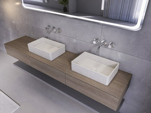 English Elm 19.68 Inch Artisan Concrete Above Counter Vessel Sink Matte Rectangular Bathroom Basin Beige+Grey W1613P563149