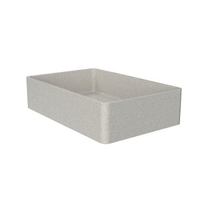 English Elm 19.68 Inch Artisan Concrete Above Counter Vessel Sink Matte Rectangular Bathroom Basin Beige+Grey W1613P563149