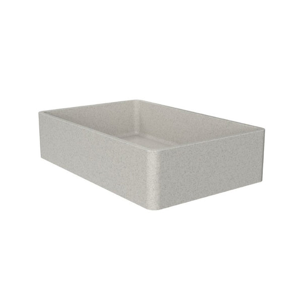 English Elm 19.68 Inch Artisan Concrete Above Counter Vessel Sink Matte Rectangular Bathroom Basin Beige+Grey W1613P563149
