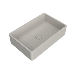 English Elm 19.68 Inch Artisan Concrete Above Counter Vessel Sink Matte Rectangular Bathroom Basin Beige+Grey W1613P563149