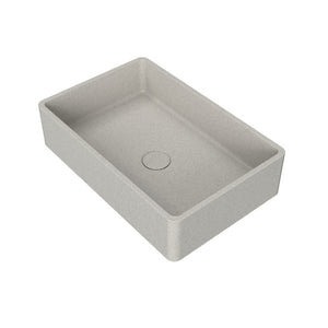 English Elm 19.68 Inch Artisan Concrete Above Counter Vessel Sink Matte Rectangular Bathroom Basin Beige+Grey W1613P563149