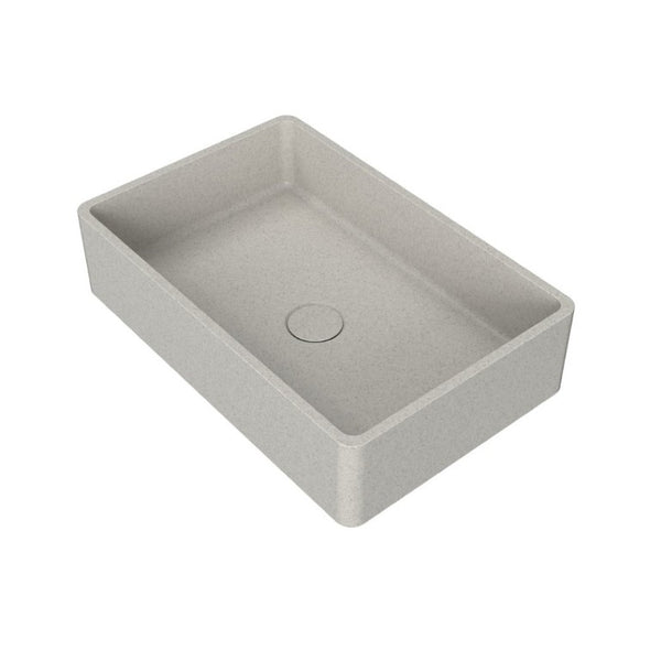 English Elm 19.68 Inch Artisan Concrete Above Counter Vessel Sink Matte Rectangular Bathroom Basin Beige+Grey W1613P563149