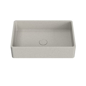 English Elm 19.68 Inch Artisan Concrete Above Counter Vessel Sink Matte Rectangular Bathroom Basin Beige+Grey W1613P563149