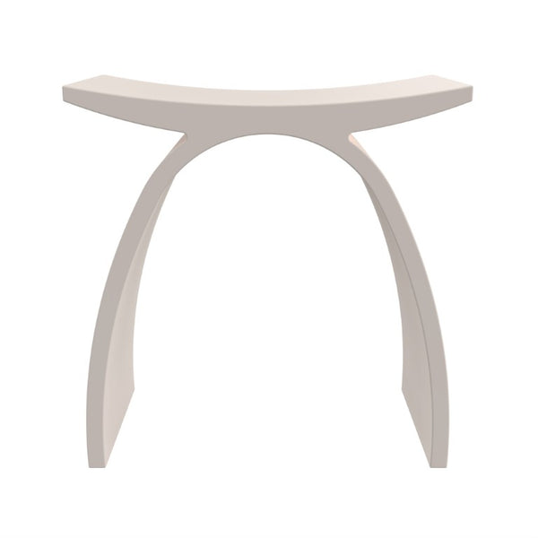 English Elm 16.5 Inch Sculptural Solid Surface Bathroom Stool Seamless Arched Spa Shower Seat Cream W1613P591185