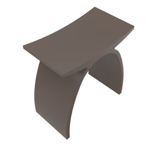 English Elm 16.5 Inch Sculptural Solid Surface Bathroom Stool Seamless Arched Spa Shower Seat Coffee W1613P591188