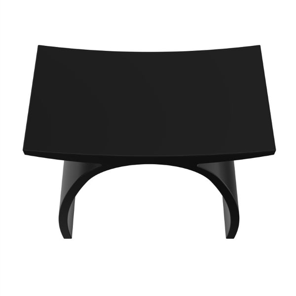 English Elm 16.5 Inch Solid Surface Arch Bath Stool Sculptural Matte Spa Grade Waterproof Design Black 16.5 inches W1613P591190