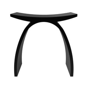 English Elm 16.5 Inch Solid Surface Arch Bath Stool Sculptural Matte Spa Grade Waterproof Design Black 16.5 inches W1613P591190