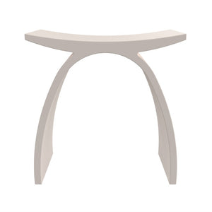 English Elm 16.5 Inch Solid Surface Arch Bath Stool Sculptural Matte Spa Grade Waterproof Design Cream 14 inches W1613P591215