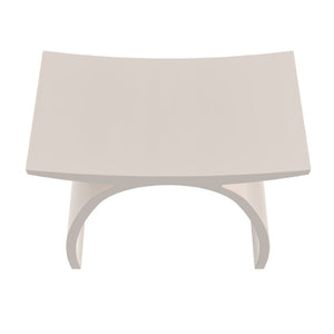 English Elm 16.5 Inch Solid Surface Arch Bath Stool Sculptural Matte Spa Grade Waterproof Design Cream 14 inches W1613P591215