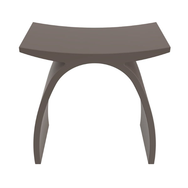 English Elm 16.5 Inch Solid Surface Arch Bath Stool Sculptural Matte Spa Grade Waterproof Design Coffee 14 inches W1613P591218