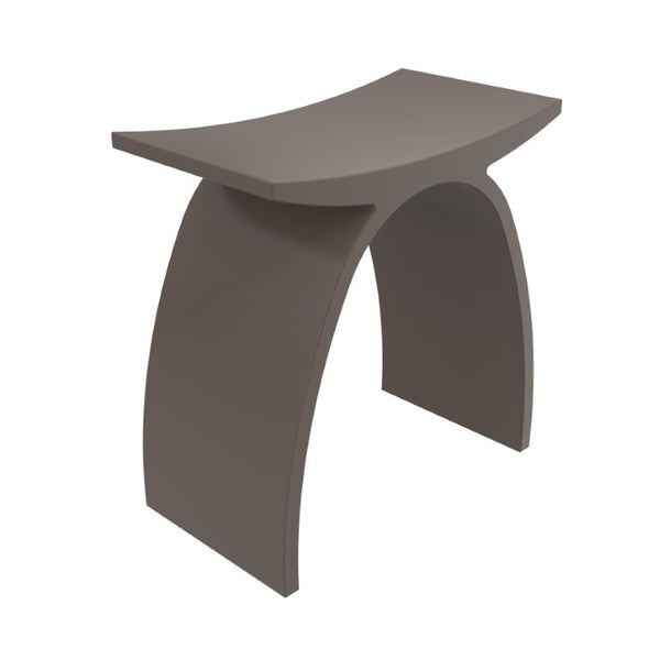 English Elm 16.5 Inch Solid Surface Arch Bath Stool Sculptural Matte Spa Grade Waterproof Design Coffee 14 inches W1613P591218