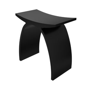 English Elm 14 Inch Solid Surface Stone Resin Arched Shower Stool with Matte Sculptural Finish W1613P591221