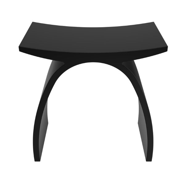 English Elm 14 Inch Solid Surface Stone Resin Arched Shower Stool with Matte Sculptural Finish W1613P591221