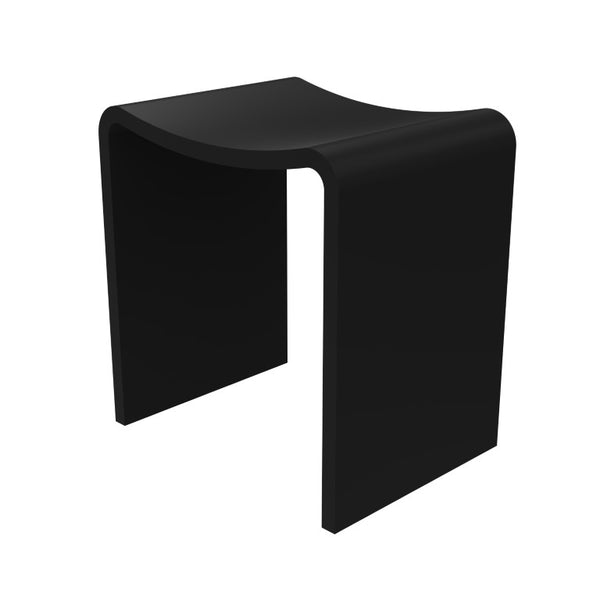 English Elm 15.7 Inch Solid Stone Resin Shower Stool Freestanding Matte Spa Bath Seat W1613P593489