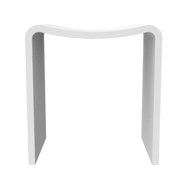 English Elm 14 Inch Solid Surface Stone Resin Shower Stool Spa Grade Waterproof Bath Seat Matte White W1613P603918