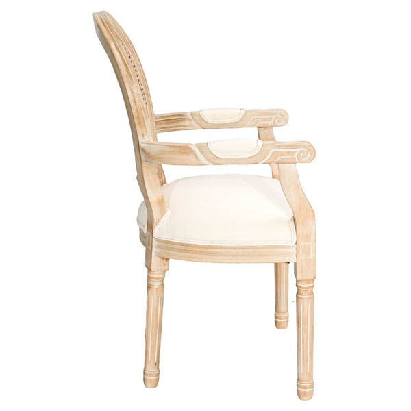 English Elm French Country Rattan Mesh Armchairs with Fluted Rubberwood Legs for Farmhouse Dining W1622P506515