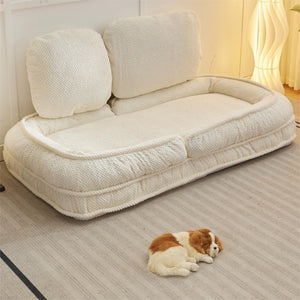 English Elm [video Provided] Foldable Floor Lounger with Five Locking Positions Plush Cotton Fill Living Room White W1628P146710