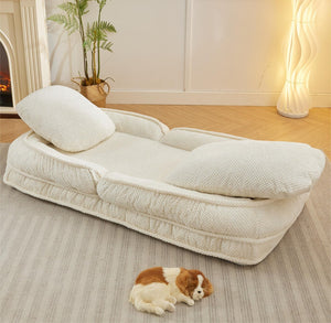 English Elm [video Provided] Foldable Floor Lounger with Five Locking Positions Plush Cotton Fill Living Room White W1628P146710