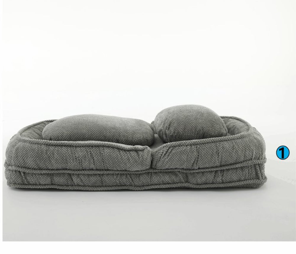 English Elm [video Provided] Foldable Floor Lounger with Five Locking Positions Plush Cotton Fill Living Room Gray W1628P146711