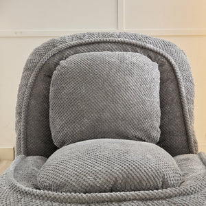 English Elm [video Provided] Foldable Floor Lounger with Five Locking Positions Plush Cotton Fill Living Room Gray W1628P146711