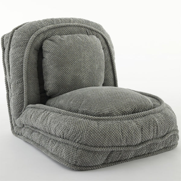 English Elm [video Provided] Foldable Floor Lounger with Five Locking Positions Plush Cotton Fill Living Room Gray W1628P146711