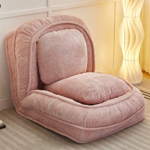 English Elm [video Provided] Foldable Floor Lounger with Five Locking Positions Plush Cotton Fill Living Room Pink W1628P146713
