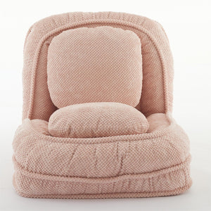 English Elm [video Provided] Foldable Floor Lounger with Five Locking Positions Plush Cotton Fill Living Room Pink W1628P146713