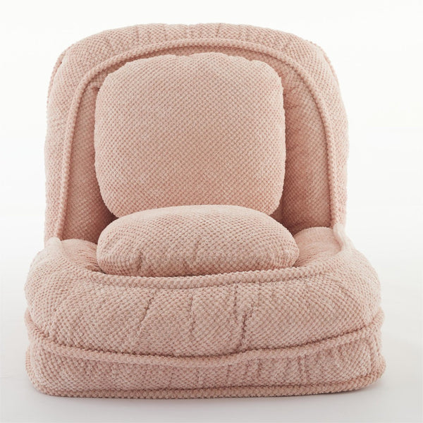 English Elm [video Provided] Foldable Floor Lounger with Five Locking Positions Plush Cotton Fill Living Room Pink W1628P146713