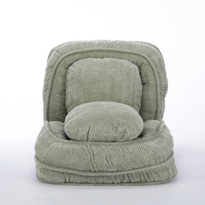 English Elm [video Provided] Foldable Floor Lounger with Five Locking Positions Plush Cotton Fill Living Room Green W1628P187574
