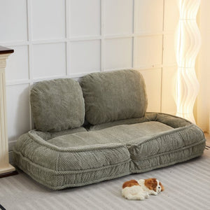 English Elm [video Provided] Foldable Floor Lounger with Five Locking Positions Plush Cotton Fill Living Room Green W1628P187574