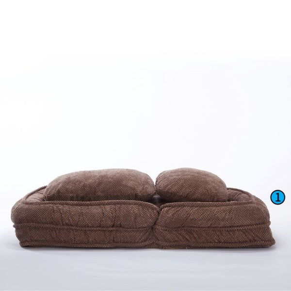 English Elm [video Provided] Foldable Floor Lounger with Five Locking Positions Plush Cotton Fill Living Room Brown W1628P187575