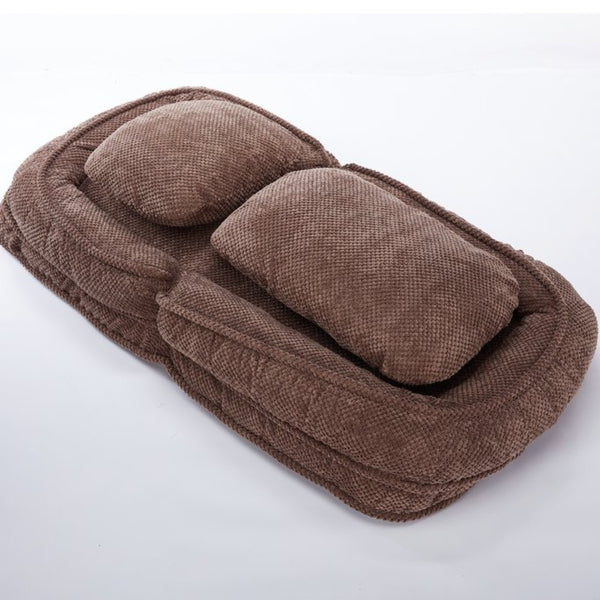 English Elm [video Provided] Foldable Floor Lounger with Five Locking Positions Plush Cotton Fill Living Room Brown W1628P187575